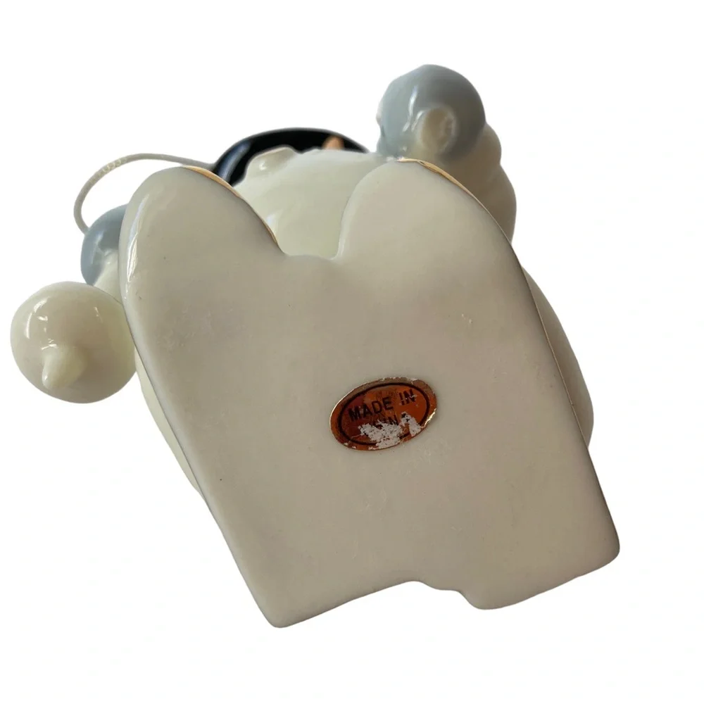 Snowman on Skis‎ Porcelain Ceramic Christmas Ornament 4.5